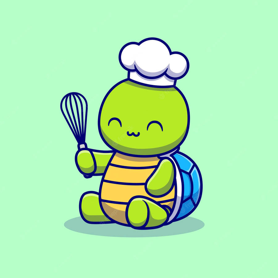 Little Chef Cartoon Turtle Wallpaper