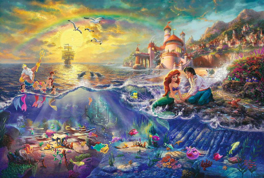 Little Mermaid Worlds Disney 4k Ultra Wide Wallpaper