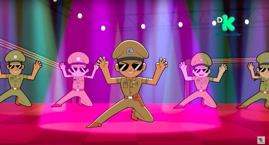 Little Singham Dance Floor Wallpaper