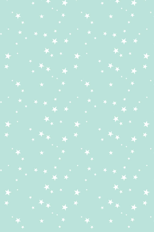 Little White Stars On Pastel Green Wallpaper