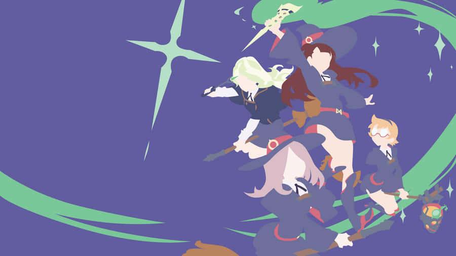 Little Witch Academia Characters Minimalist Aesthetic Wallpaper