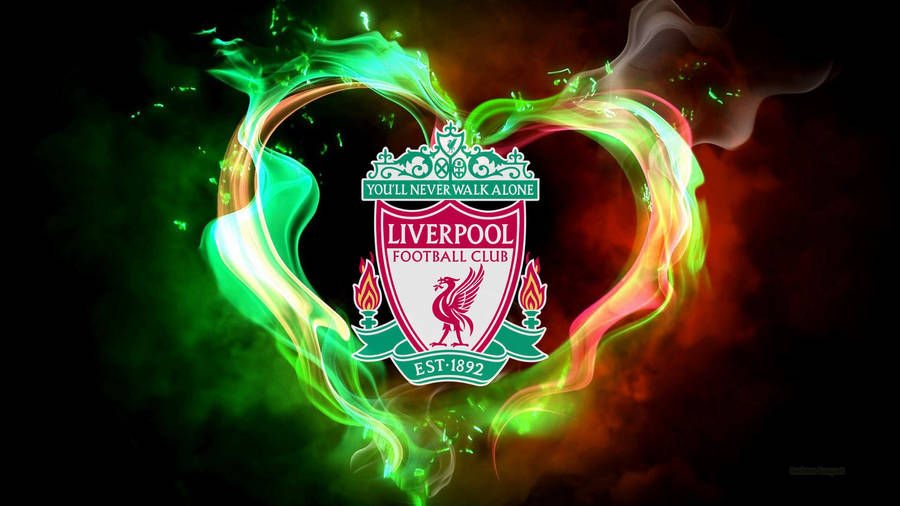 Liverpool Blazing Heart Fan Art Wallpaper
