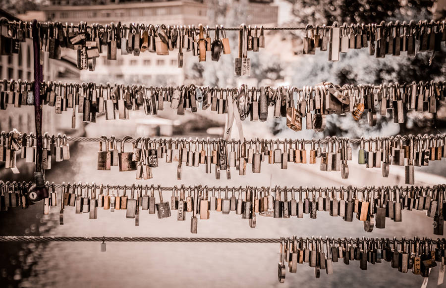 Ljubljana Slovenia Love Padlocks Wallpaper