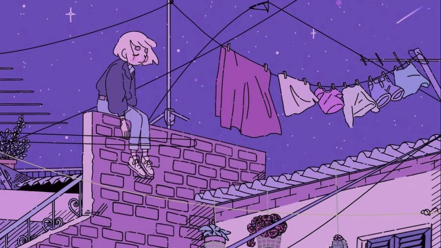 Lo-fi Aesthetic Anime Laptop Wallpaper