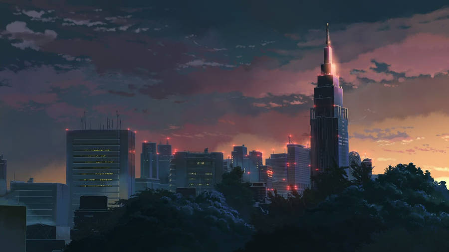 Lo Fi Anime City Wallpaper