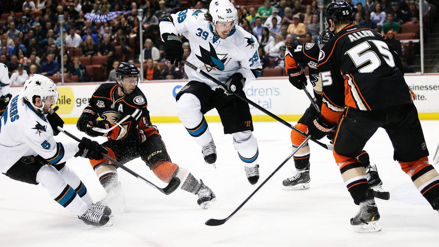 Logan Couture Ice Hockey Anaheim Ducks Match Wallpaper