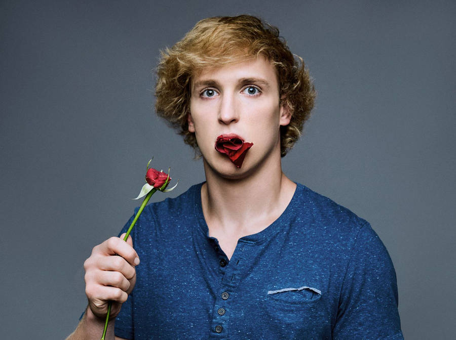 Logan Paul Rose Creative Shot Wallpaper