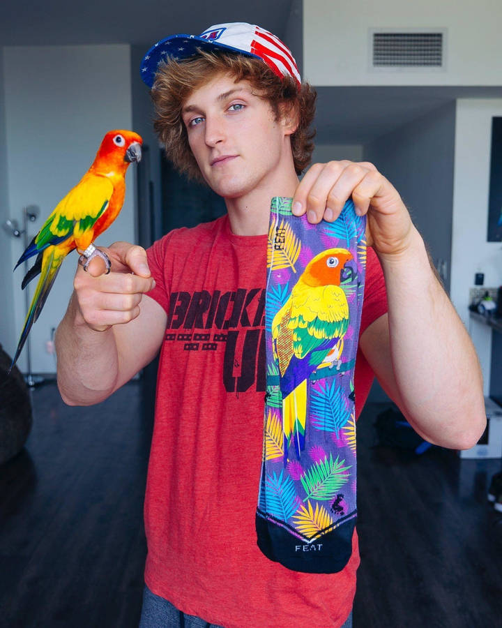 Logan Paul With Cutie Maverick Wallpaper