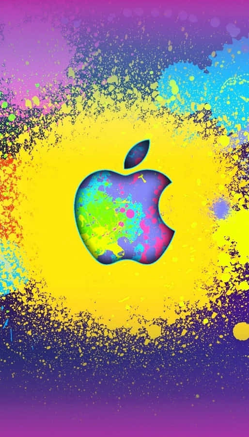 Logo With Yellow Paint Amazing Apple Hd Iphone Wallpaper