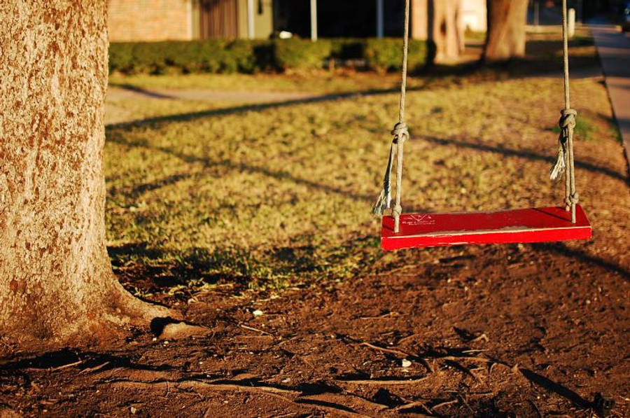 Lonely Swing In The Park Wallpaper