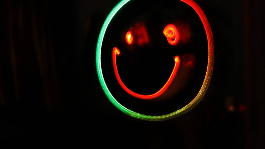 Long Exposure Neon Smile Wallpaper