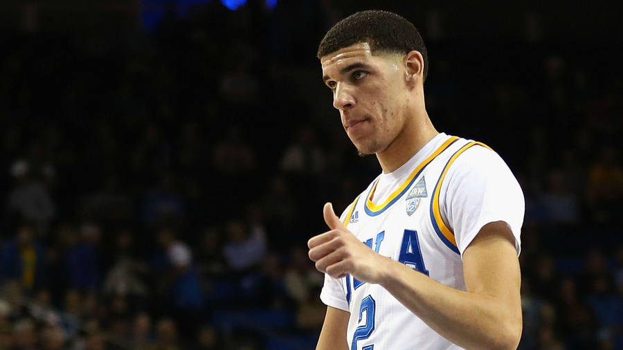 Lonzo Ball Giving A Cool Thumbs-up Wallpaper