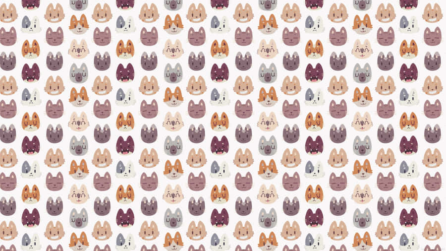 Look At This Adorable Cat Pattern. Wallpaper