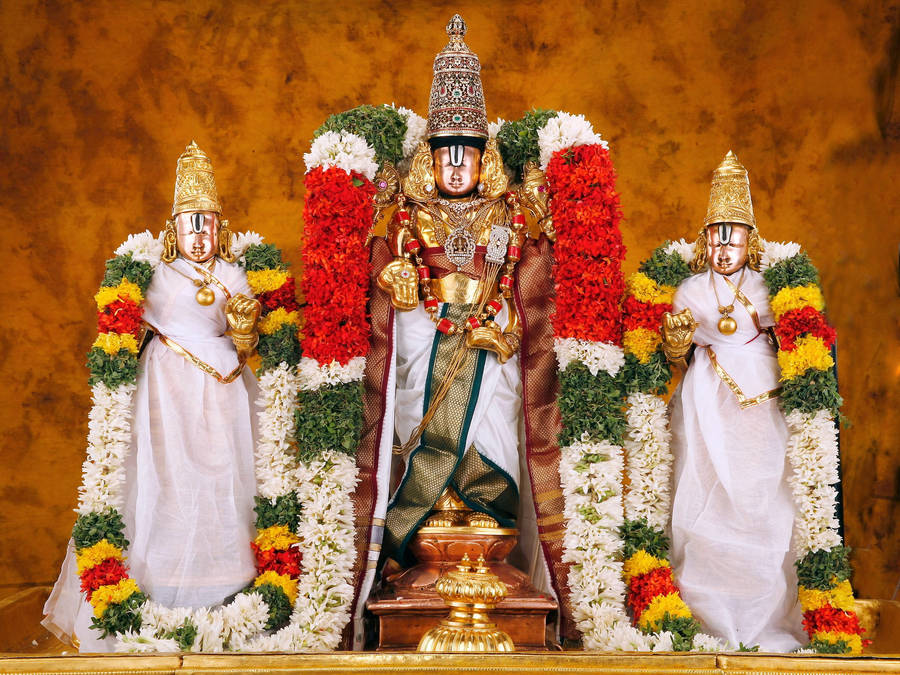 Lord Balaji With Companions Wallpaper