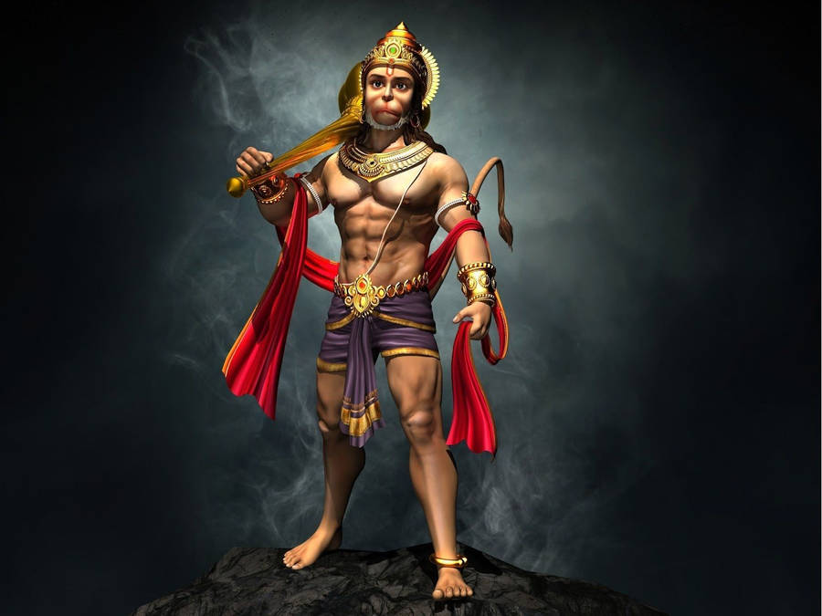 Lord Hanuman Hd With Smoke Wallpaper