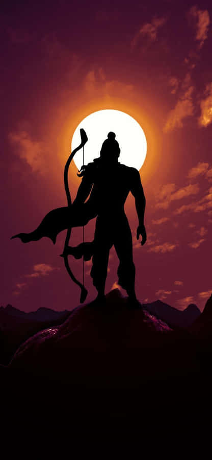 Lord Hanuman Silhouette Sunset Wallpaper