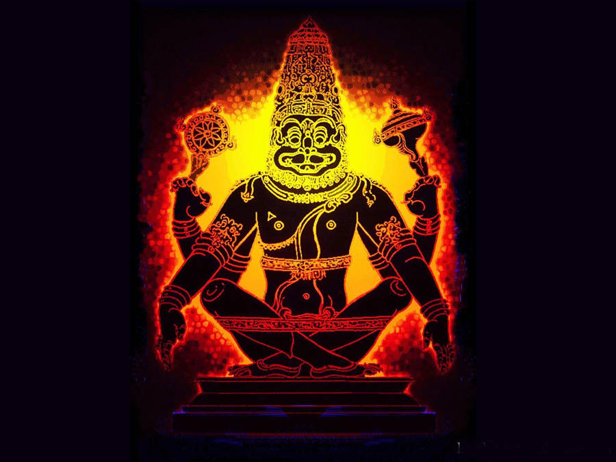 Lord Narasimha Golden Symbol Wallpaper