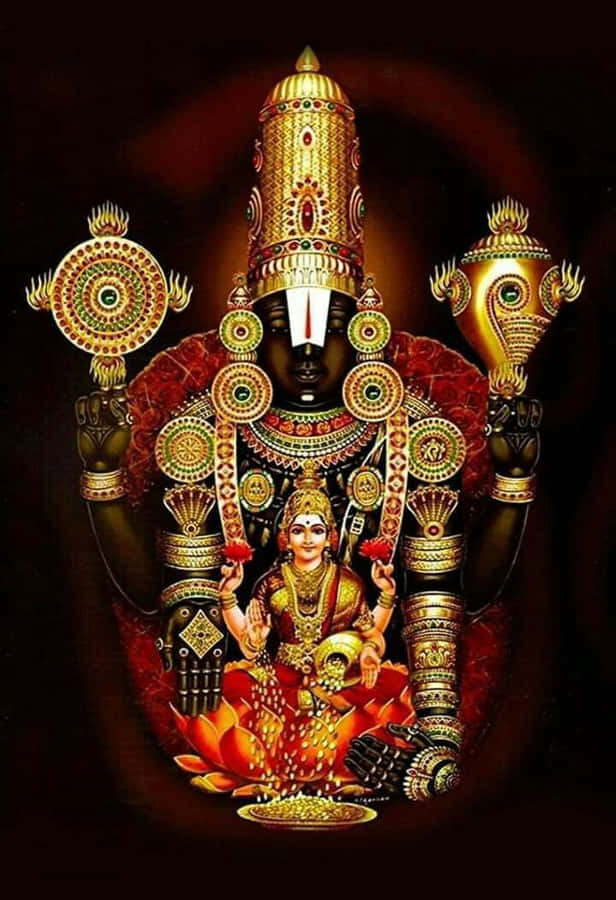 Lord_ Perumal_and_ Goddess_ Lakshmi_ Art Wallpaper