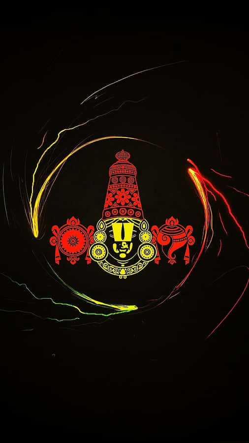 Lord Perumal Neon Art Wallpaper