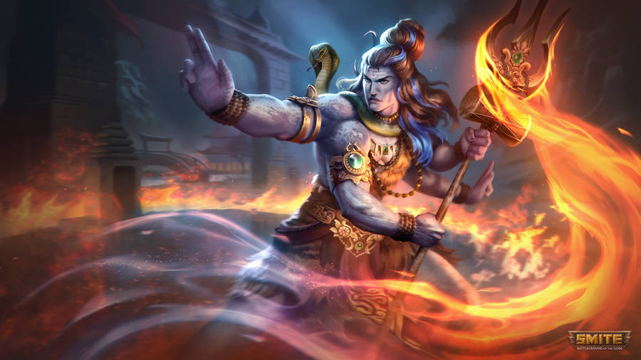 Lord Shiva 8k Smite Summoning Wallpaper