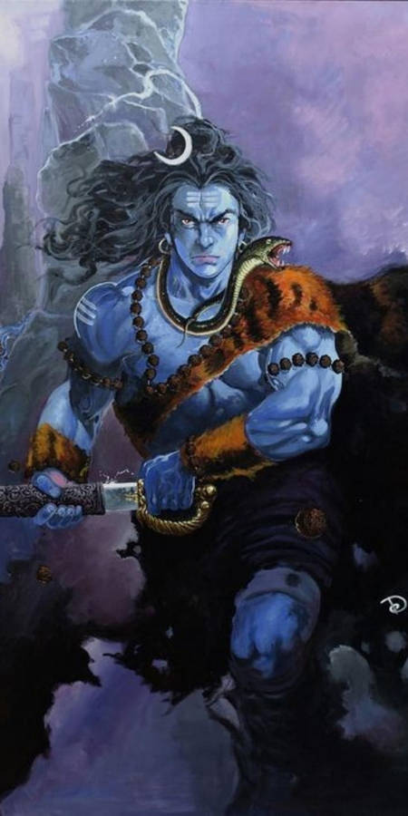 Lord Shiva Angry Blue Rudra Wallpaper