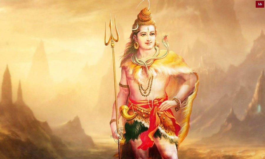 Lord Shiva Color Drawing Wallpaper