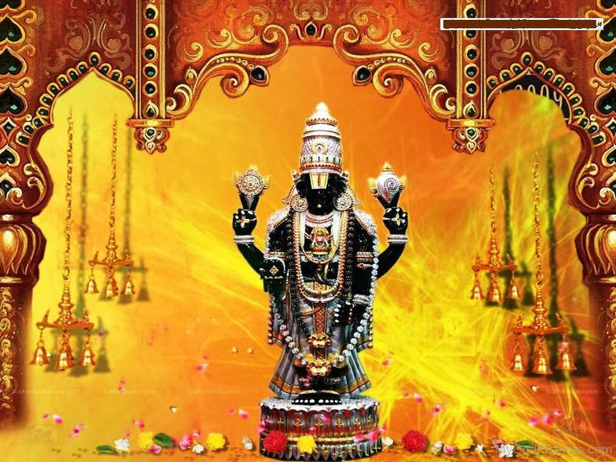 Lord Venkateswara 4k In Black Wallpaper