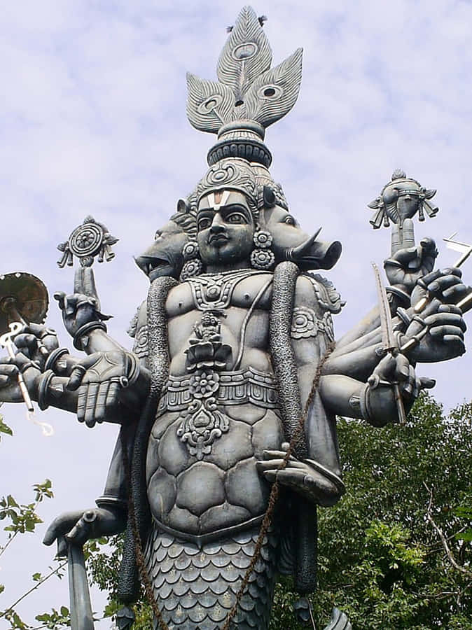 Lord_ Vishnu_ Statue_ Sculpture Wallpaper