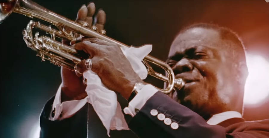 Louis Armstrong White Handkerchief Wallpaper