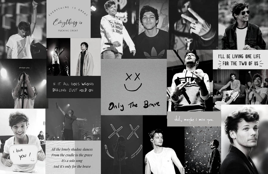 Louis Tomlinson Monochrome Collage Wallpaper