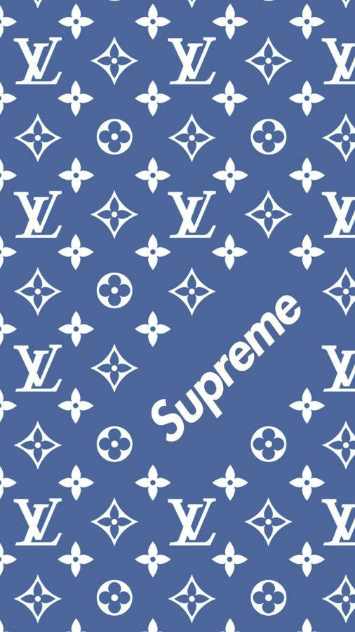 Louis Vuitton And Supreme Brand Logo Pattern Wallpaper