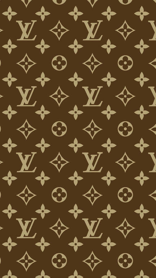 Louis Vuitton Monogram Pattern In Brown And Beige Wallpaper
