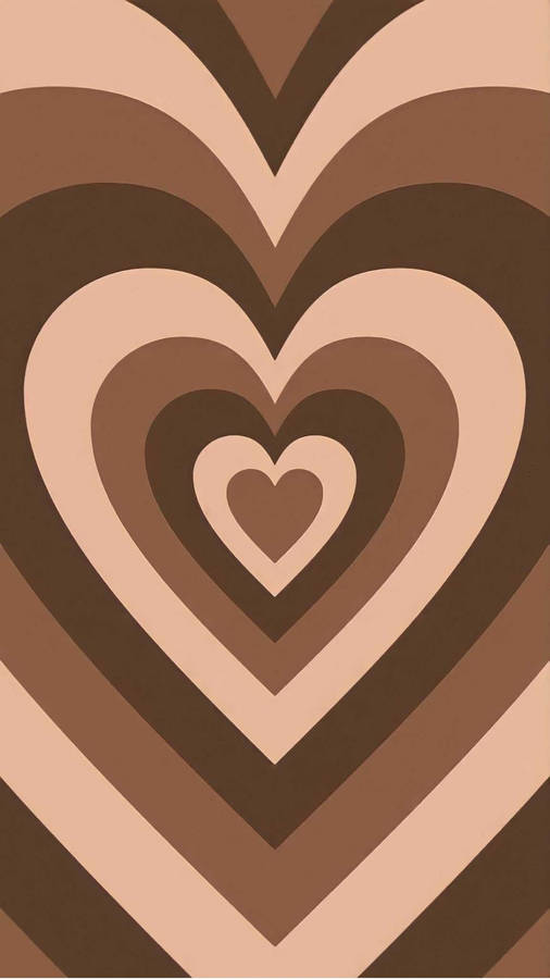 Love Aesthetic Brown Hearts Wallpaper