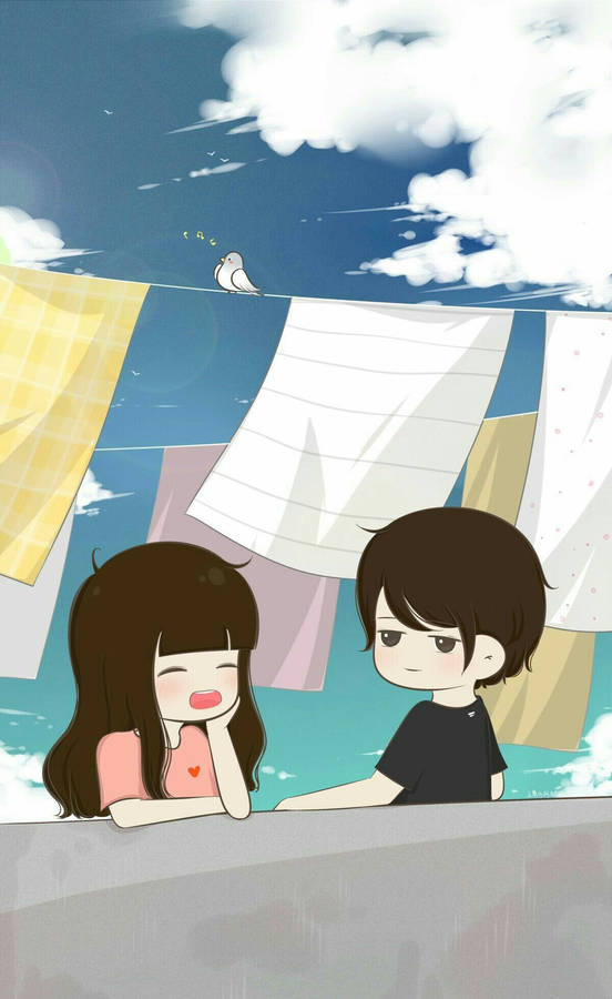 Love Cartoon Laundry Wallpaper