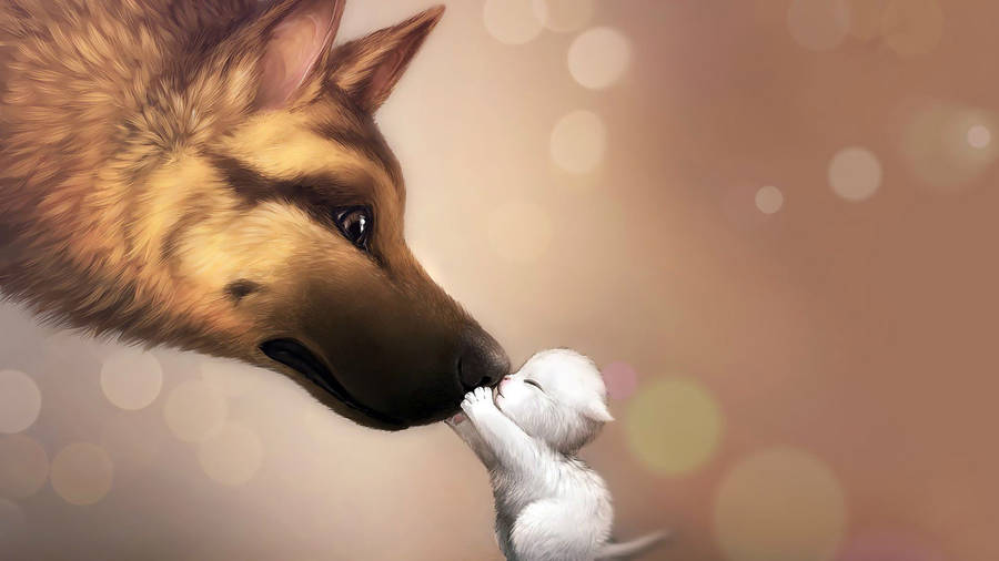 Love Dog Art Wallpaper