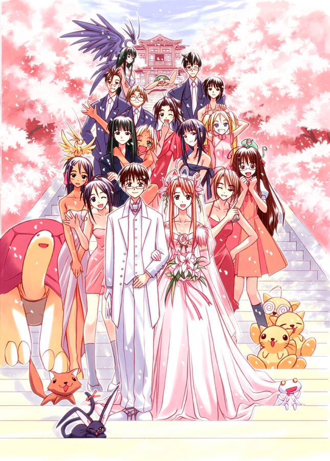 Love Hina Keitaro Naru Wedding Wallpaper