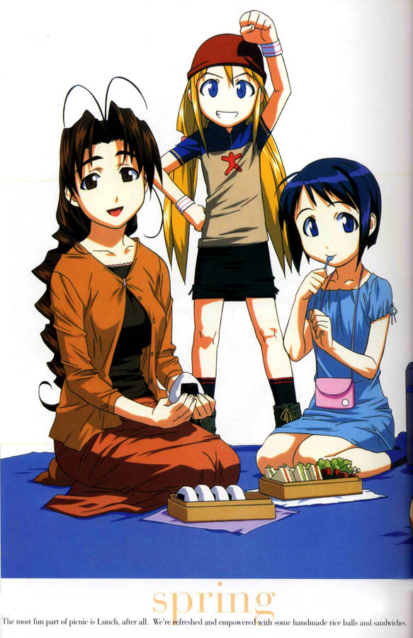 Love Hina Spring Lunch Wallpaper