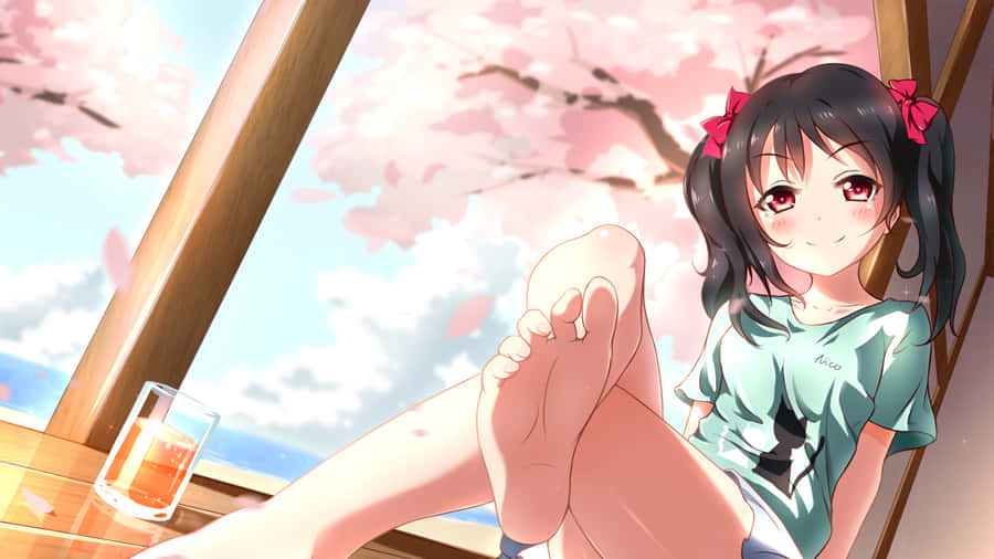 Love Live Nico Yazawa Anime Girl Feet Wallpaper