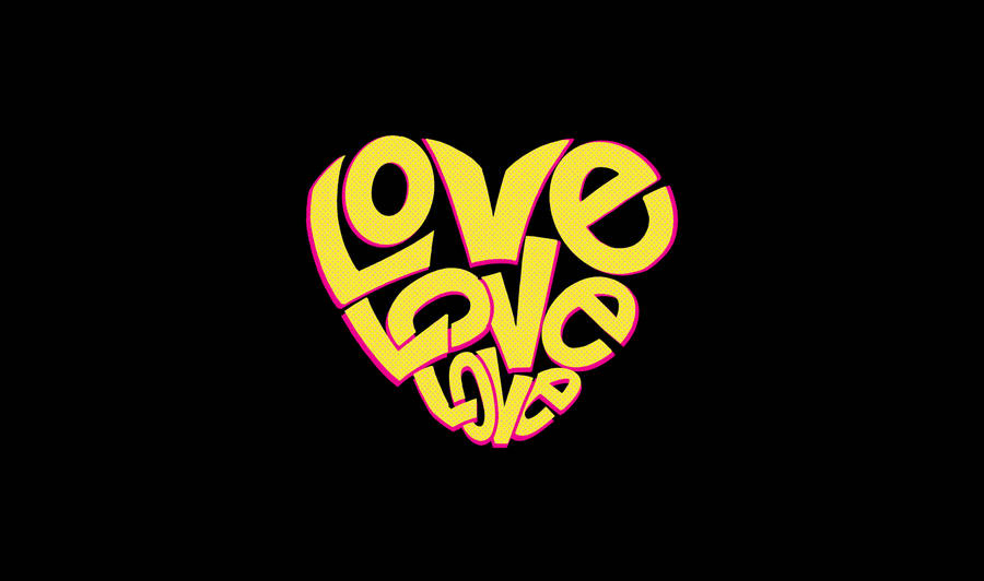 Love Word Black Art Wallpaper