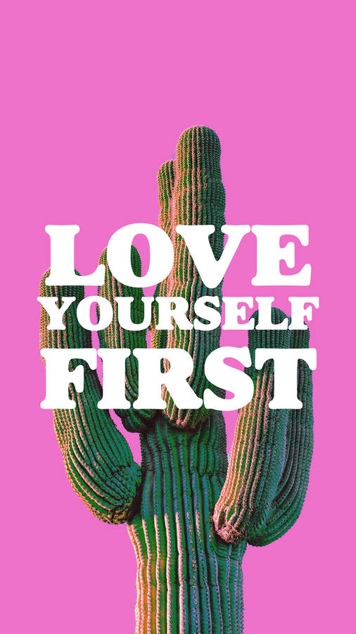 Love Yourself First 80s Retro Vintage Wallpaper