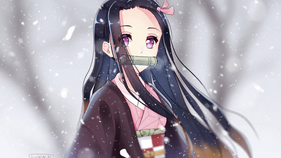 Lovely Nezuko Aesthetic Wallpaper