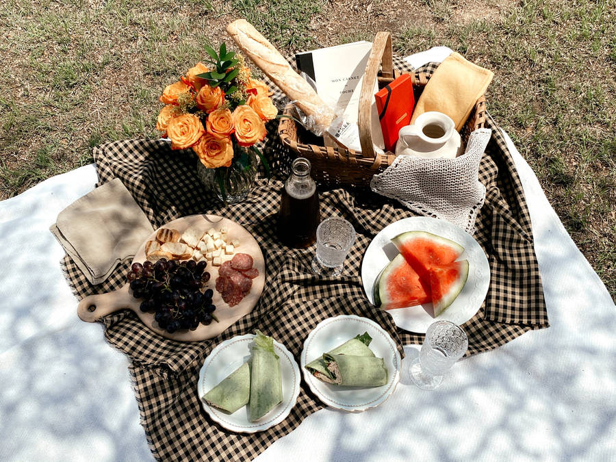 Lovely Picnic Spring Iphone Wallpaper