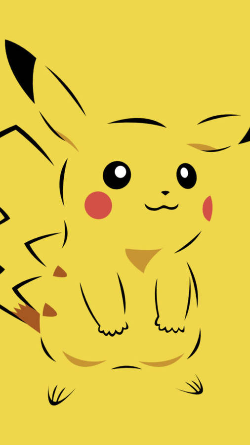 Lovely Pikachu Standing Pokemon Iphone Wallpaper