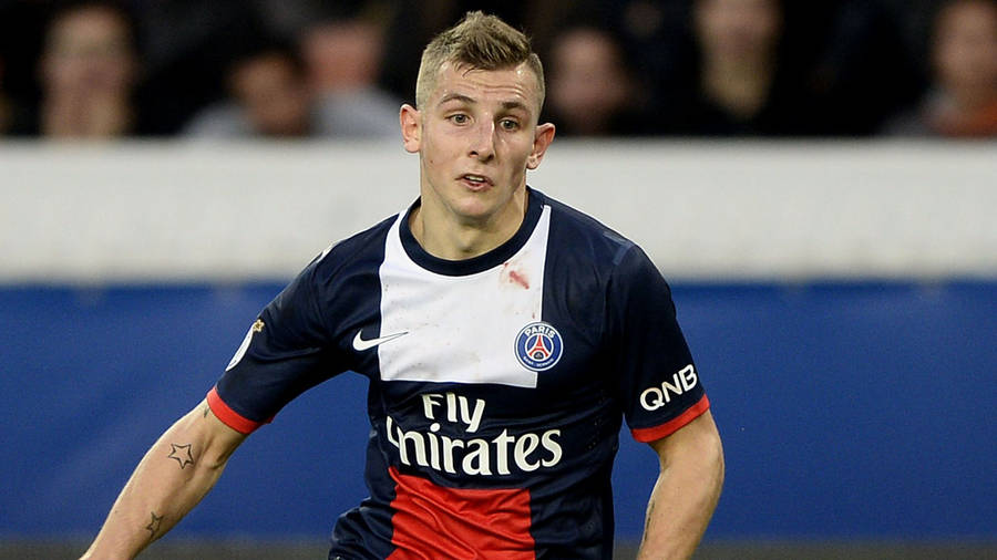 Lucas Digne In Paris Saint-germain Jersey Wallpaper