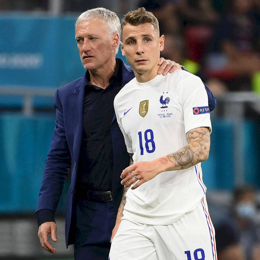 Lucas Digne With Didier Deschamps Wallpaper