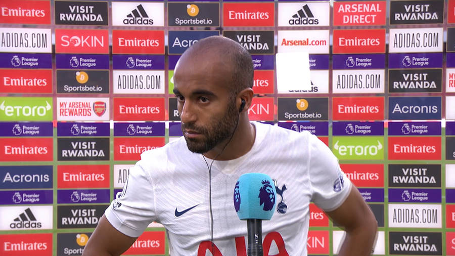 Lucas Moura Doing An Interview Wallpaper