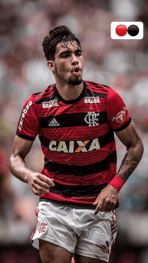 Lucas Paquetá Red And Black Uniform Wallpaper