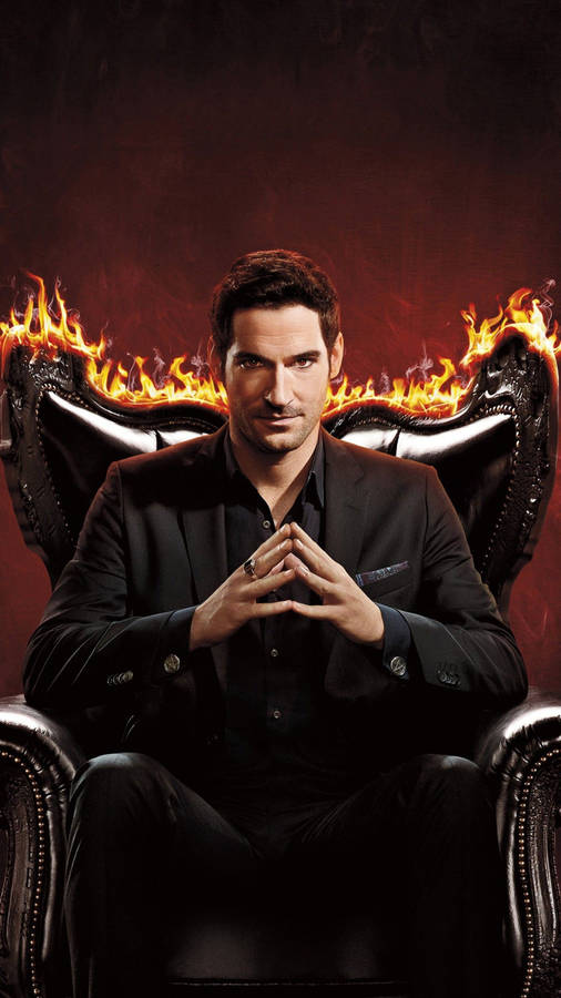 Lucifer Devil In A Burning Throne Wallpaper