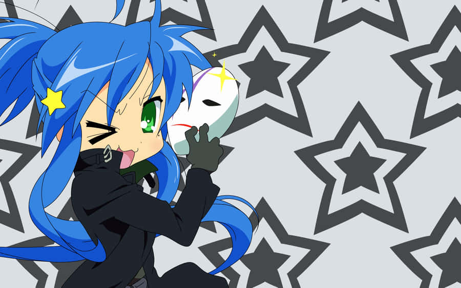 Lucky Star Konata With Mask Wallpaper