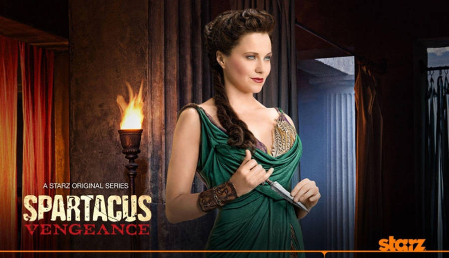 Lucy Lawless In The Epic Drama Series Spartacus Wallpaper